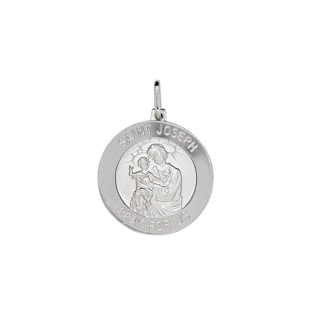 925 Sterling Silver Saint Joseph Religious Medal Pendant Italy 58$